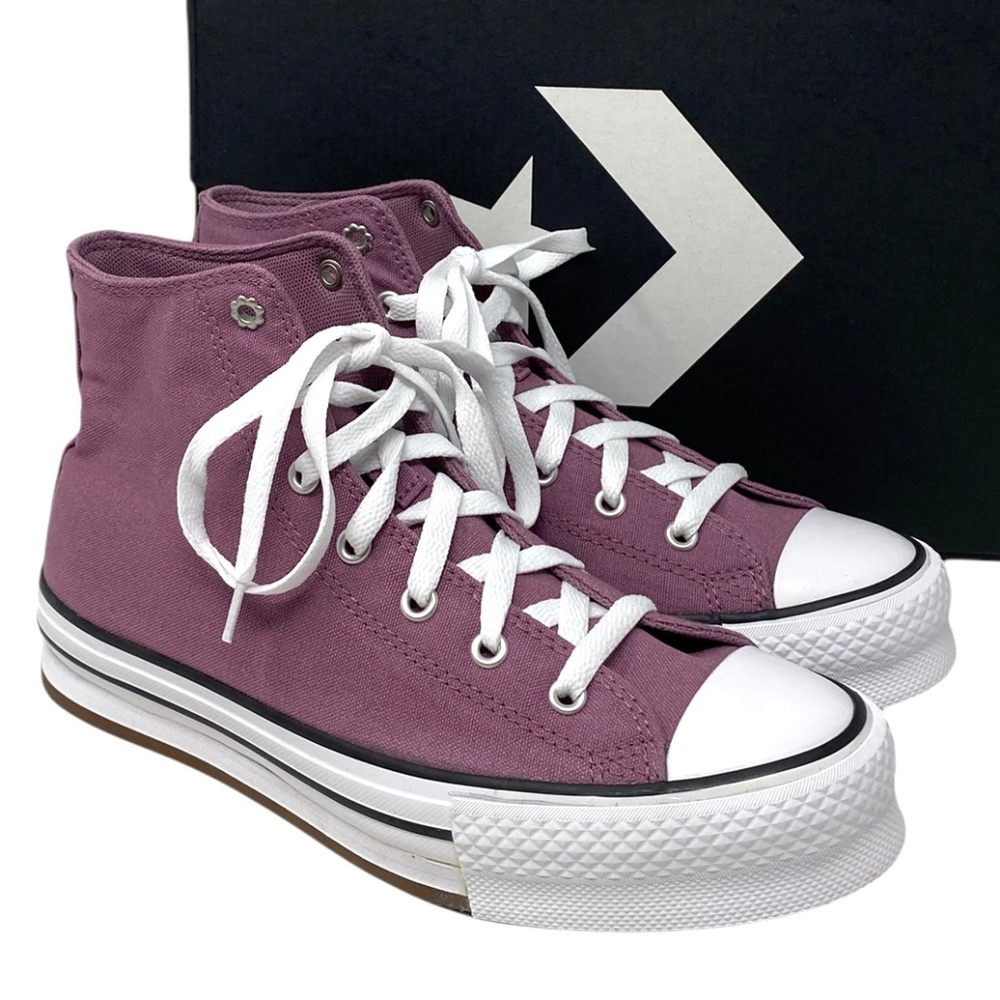 Converse Ctas Lift Platform Sneaker Skate Women Casual Violet Canvas A04753C-WVF